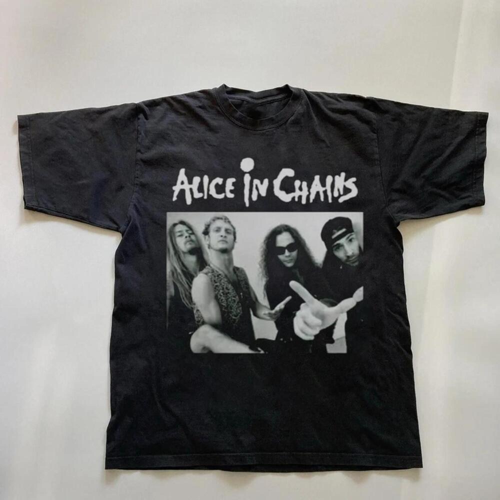 Alice In Chains Music Band Unisex Black Cotton T Shirt Reprint